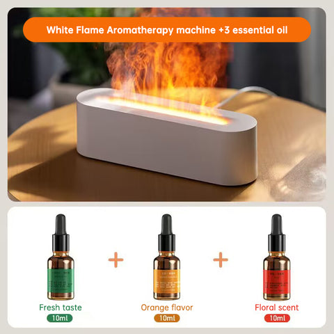 Flame Aroma Diffuser Air Humidifier Ultrasonic Cool Mist Maker Fogger Led Essential Oil Lamp Realistic Fire Difusor