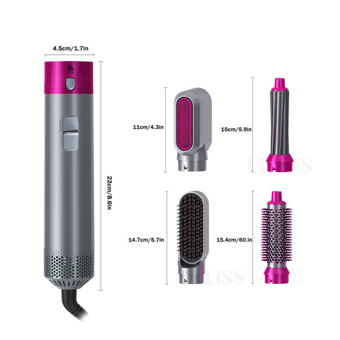 Multifunctional new multi head five-in-one automatic hair sucking hair dryer straight hair comb hair dryer curling rod hot air comb