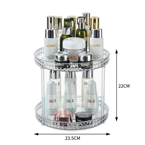 Luxury Dresser Cosmetics Rotating Storage Shelf Box Toilet Desktop Perfume Skin Care Products Shelf Tray