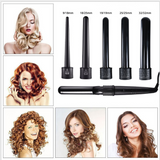 5 Part Interchangeable Hair Curling Iron Machine Ceramic Hair Curler Multi-size Roller Heat Resistant Glove Styling Set