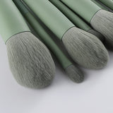 11pcs Natural Hair Green Makeup Brushes Foundation Powder Eyeshadow Eyebrow Brush Set Cosmetic Tools