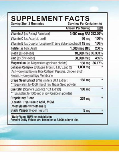 Miraculous Hair Growth Supplement Gummies - 60 Gummies