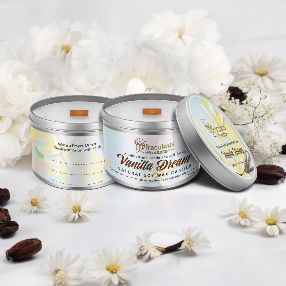 Vanilla Soy Candle with Wood Wick – Vanilla Dream