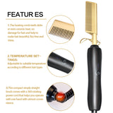 Comb Wet and Dry Hair Use Hair Curling Iron Straightener Comb Electric Environmentally Friendly Titanium Alloy Hair Curler