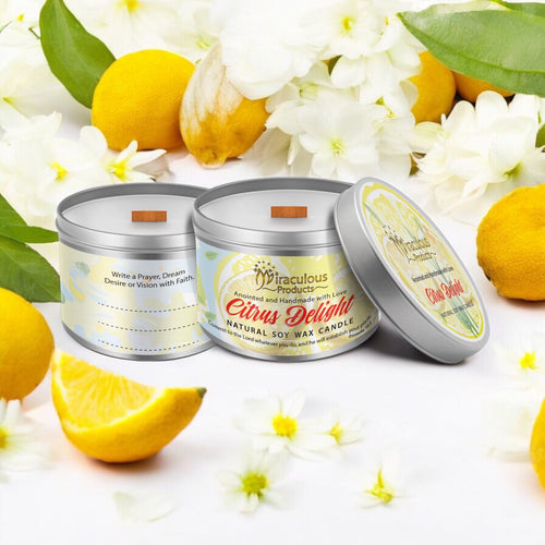 Lemongrass Soy Candle with Wood Wick – Citrus Delight