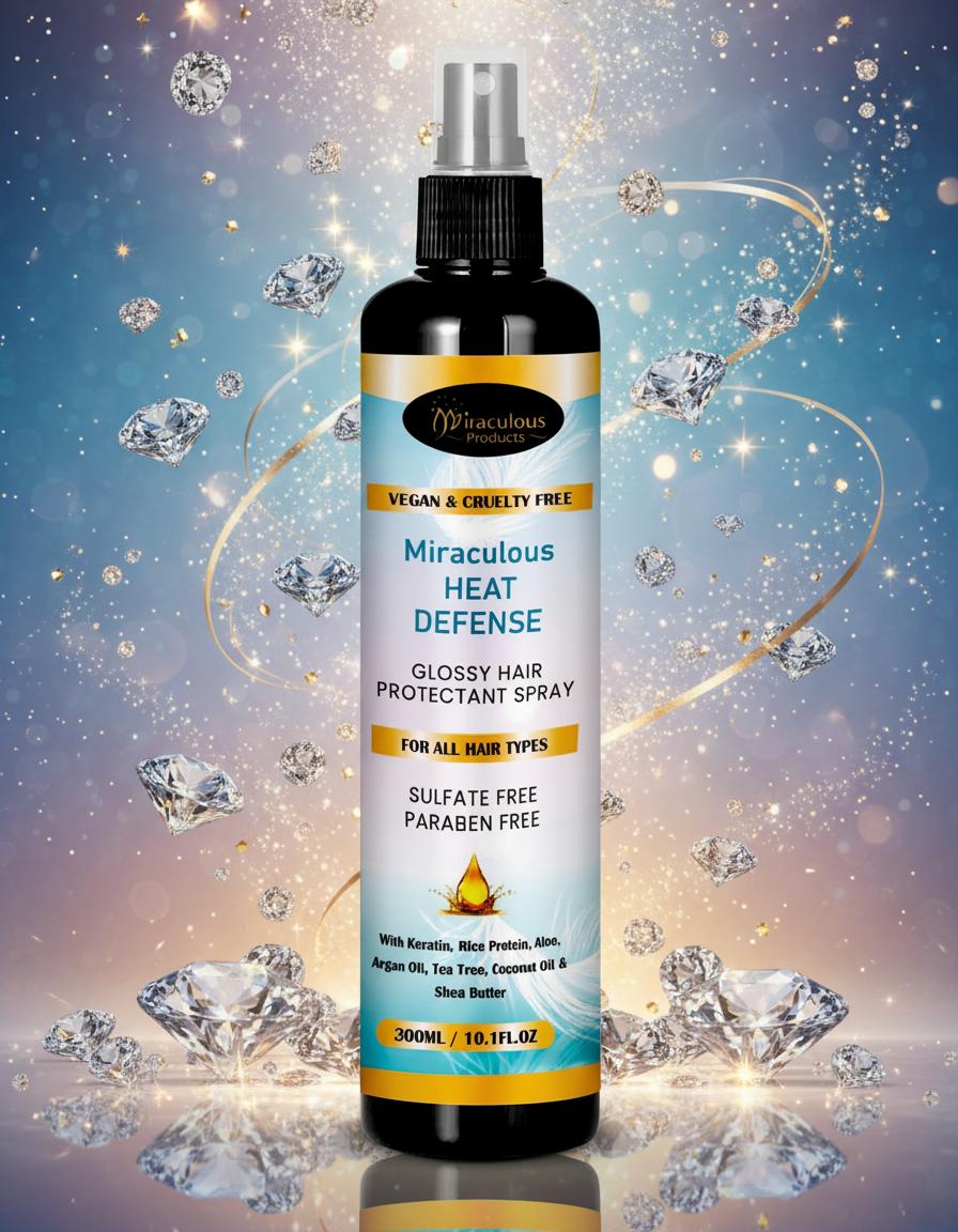 Vegan Heat Protectant Spray – Miraculous Heat Defense, 300 mL